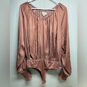 Böhme Womens Bodysuit Balloon Sleeve Boho Peasant Size XL